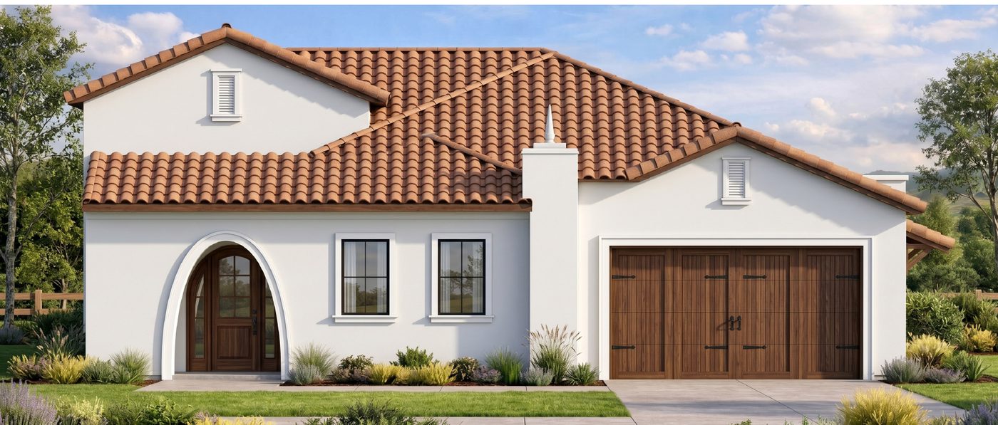 Conceptual rendering of a New Traditional-style home elevation for a 75-foot lot.