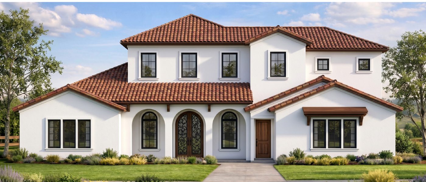 Conceptual rendering of a New Traditional-style home elevation for an 80-foot lot.